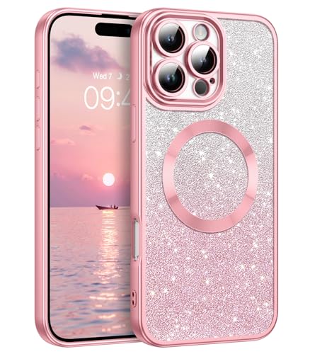 DUEDUE für iPhone 16 Pro Hülle Glitzer 6.3'', iPhone 16 Pro Handyhülle Glitzer mit Mag-Safe Magnetische Stoßfeste Schutzhülle TPU für iPhone 16 Pro Hülle Mag-Safe Magnetische 6.3" Rosa DUEDUE für iPhone 16 Pro Hülle Glitzer 6.3'', iPhone 16 Pro Handyhülle Glitzer mit Mag-Safe Magnetische Stoßfeste Schutzhülle TPU für iPhone 16 Pro Hülle Mag-Safe Magnetische 6.3" Rosa von DUEDUE