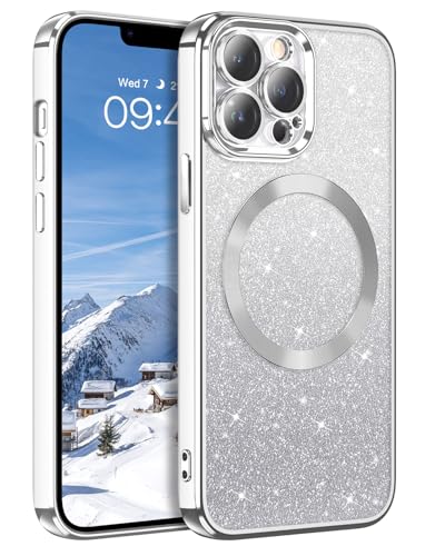 DUEDUE iPhone 13 Pro Hülle Glitzer 6.1'', Handyhülle Mit Mag-Safe Magnetische Stoßfeste Schutzhülle Soft TPU für iPhone 13 Pro 6.1" Silber DUEDUE iPhone 13 Pro Hülle Glitzer 6.1'', Handyhülle Mit Mag-Safe Magnetische Stoßfeste Schutzhülle Soft TPU für iPhone 13 Pro 6.1" Silber von DUEDUE
