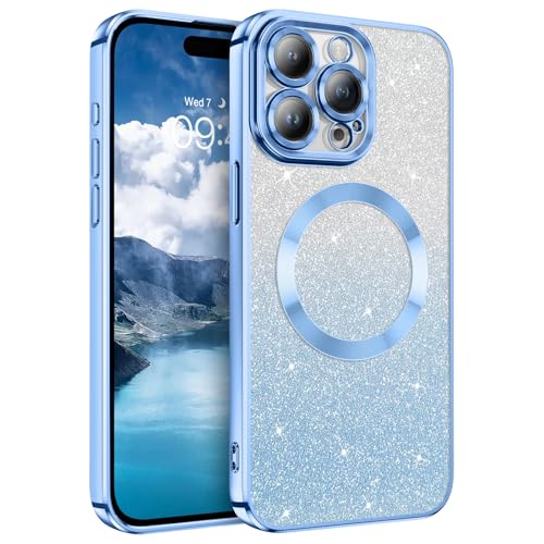 DUEDUE für iPhone 15 Pro Max Hülle Glitzer Mag-Safe 6.7'', Handyhülle mit Magnetischer Stoßfester Schutzhülle, Soft TPU Blau DUEDUE für iPhone 15 Pro Max Hülle Glitzer Mag-Safe 6.7'', Handyhülle mit Magnetischer Stoßfester Schutzhülle, Soft TPU Blau von DUEDUE