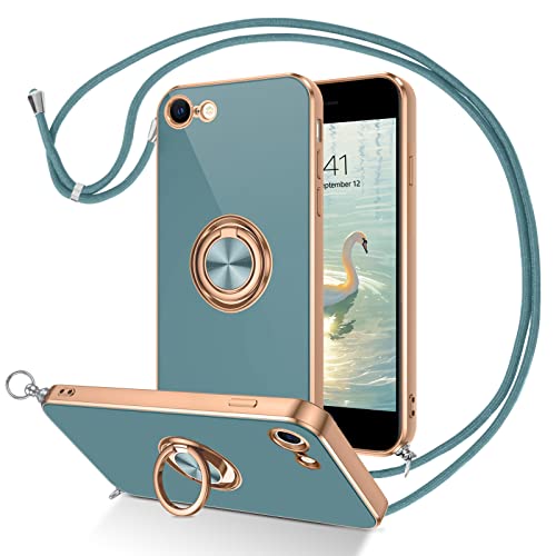 DUEDUE für iPhone SE Hülle mit Band 2020/2022, Handykette iPhone 8 Handyhülle mit Band 360 Grad Ring Stoßfeste iPhone 7 hülle mit Ring Soft Silikon TPU für iPhone 7/8/SE 2020/2022 Mit Ring Grau DUEDUE für iPhone SE Hülle mit Band 2020/2022, Handykette iPhone 8 Handyhülle mit Band 360 Grad Ring Stoßfeste iPhone 7 hülle mit Ring Soft Silikon TPU für iPhone 7/8/SE 2020/2022 Mit Ring Grau von DUEDUE