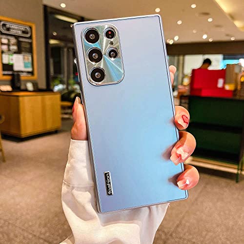 Für Samsung Galaxy S22 Ultra Plus Hülle, Metall, matt, weiches Silikon, stoßfest, Stoßschutz, Rückseite, Zubehör, Sierra Blue, für Samsung S22 Ultra von DUGROS