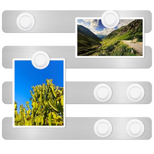 DUJEQM magnettafel Memotafel, 30.77X4.77cm Selbstklebend Magnetleisten pinnwand magnetisch magnetwand magnetleiste Edelstahl metallband memoboard mit 7 Weiß Magnete für Büro Fotowand Dokumente 4 Stück von DUJEQM