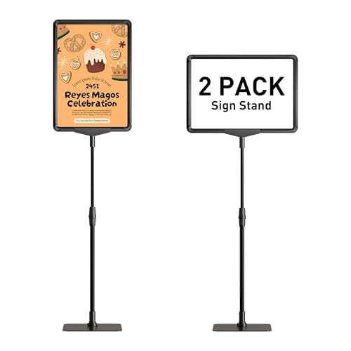 DUKZURA Infoständer A4 Aufsteller Information Stand - Kundenstopper Plakatständer Poster Stands 2 Pack Advertising Stand Height Adjustable Robuster mit Einfachem Inhaltswechsel von DUKZURA