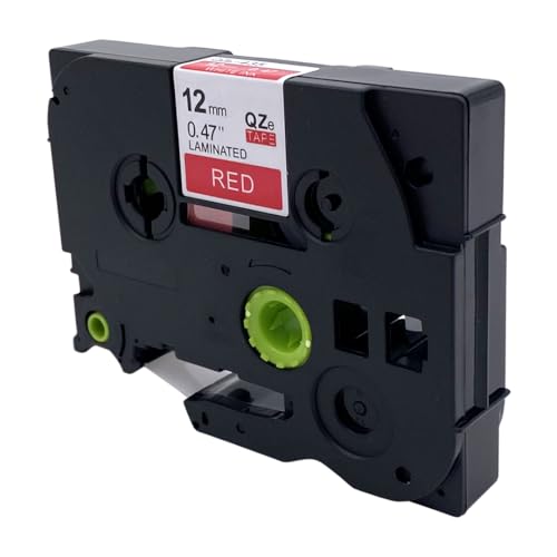 DULA Etikettenband - Kompatibel mit Brother P-Touch Tze-435-1 Stück - Weiß auf rot - 12mm x 8m von DULA