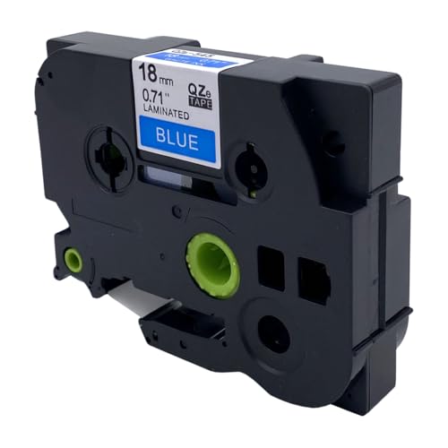 DULA Etikettenband - Kompatibel mit Brother P-Touch Tze-545-1 Stück - Weiß auf blau - 18mm x 8m von DULA