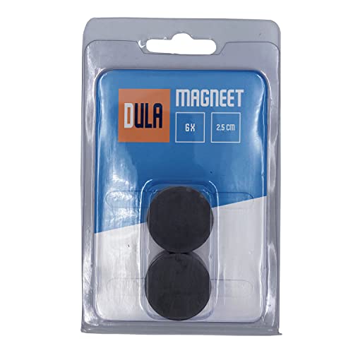 DULA Magnete stark - 25 x 5 mm - Magnete schwarz - 6 Stück von DULA