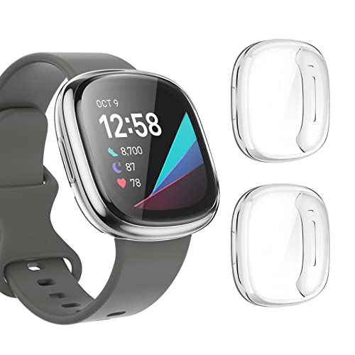 DULIPING 2 Stück Schutzhülle für Fitbit Versa 3 / Fitbit Sense Hülle, Vollständige Abdeckung Weiche TPU Schutzfolie Kompatibel mit Fitbit Sense / Versa 3 Case, Transparent+Transparent DULIPING 2 Stück Schutzhülle für Fitbit Versa 3 / Fitbit Sense Hülle, Vollständige Abdeckung Weiche TPU Schutzfolie Kompatibel mit Fitbit Sense / Versa 3 Case, Transparent+Transparent von DULIPING