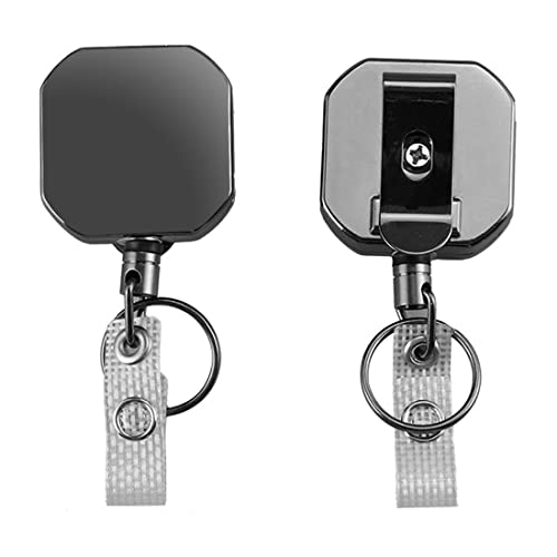 DULSPUE Ausweishalter -2 Stück Ausweis ausziehbar Schlüsselanhänger Ausziehbar, Einziehbarer Ausweishalter Schlüsselrolle, Schlüsselanhänger Schlüsselband Ausziehbar für Schlüssel von DULSPUE
