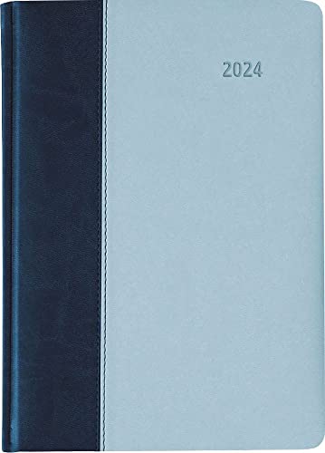 Buchkalender Premium Air blau-azur - Kalender 2024 - Cheftimer A5 - Alpha Edition-Verlag - 1 Tag 1 Seite - Format 15 cm x 21 cm von DUMONT