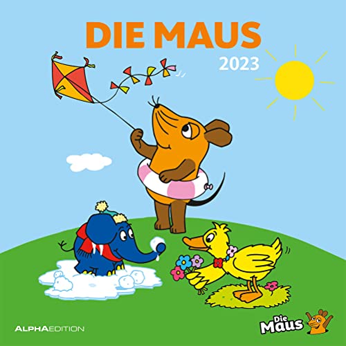 DUMONT Die Maus - Broschurkalender 2023 - Alpha Edition-Verlag - Kinderkalender - Wandkalender mit Maus, Elefant, Ente und Platz für Eintragungen - 30 cm x 30 cm (offen 30 cm x 60 cm) von DUMONT