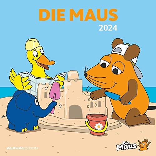 Die Maus - Broschurkalender 2024 - Alpha Edition-Verlag - Kinderkalender mit Poster - Wandkalender mit Maus, Elefant, Ente und Platz für Eintragungen - 30 cm x 30 cm (offen 30 cm x 60 cm) von DUMONT