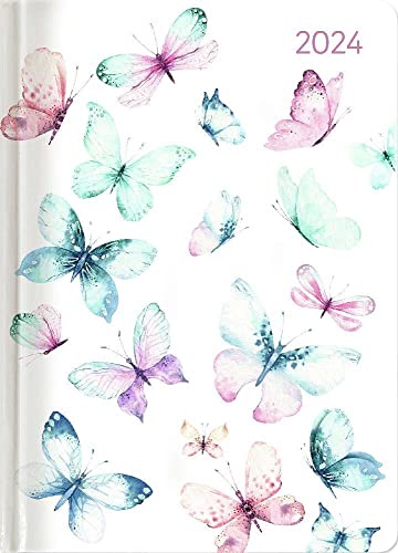 Ladytimer Butterfly - Taschenkalender A6 - Kalender 2024 - Alpha Edition-Verlag - Eine Woche auf 2 Seiten - Buchplaner mit Lesebändchen und Platz für Notizen - Format 10,7 cm x 15,2 cm von DUMONT