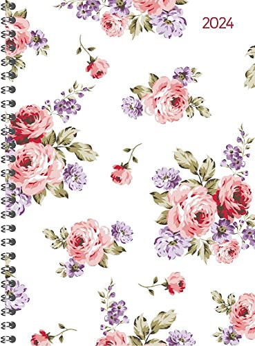 Ladytimer Ringbuch Roses - Taschenkalender A5 - Kalender 2024 - Alpha Edition-Verlag - Eine Woche auf 2 Seiten - Buchplaner mit Platz für Notizen - Format 15 cm x 21 cm von DUMONT