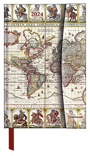 Magneto Diary Antique Maps - Kalenderbuch A6 mit Magnetverschluss - Kalender 2024 - Neumann-Verlag - Taschenkalender - 10 cm x 15 cm von DUMONT