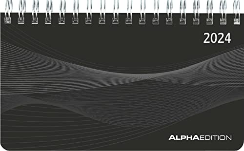 Querkalender Mini PP-Einband schwarz - Kalender 2024 - Alpha Edition-Verlag - 1 Woche 2 Seiten - Format 15,6 cm x 9 cm von DUMONT