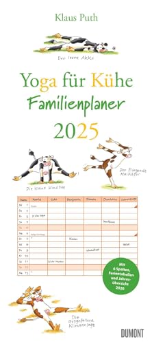 Yoga für Kühe Familienplaner 2025 – Wandkalender – Familien-Kalender mit 6 Spalten – Format 22 x 49,5 cm von Dumont Kalenderverlag