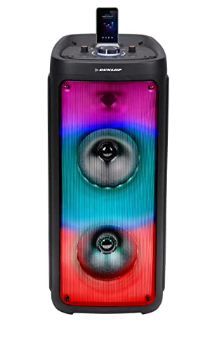 Dunlop Party Lautsprecher - Kabellos - Inkl. Mikrofon - Mit Licht - Karaoke Set von Dunlop
