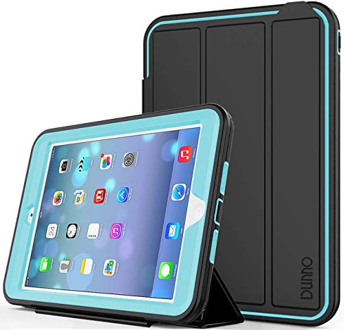 Dunno Schutzhülle für iPad Mini 2, iPad Mini 3, robust, mit automatischer Sleep/Wake-Funktion, 3-lagiges Design, Schwarz / Hellblau von DUNNO