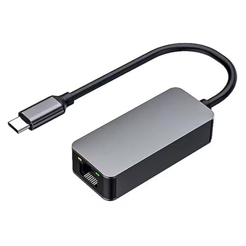 2500Mbps Typ-C zu RJ45 Ethernet-Netzwerkkarte RTL8156B Hochgeschwindigkeits-Gigabit-Adapter-Laufwerk frei für PC Laptop Win 7/8/10/11 von DUOBAGMA