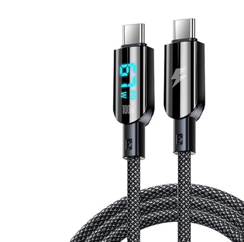 5A 100W Digital Display USB Kabel 66W Typ C Schnellladegerät USB-C Kabel für Xiaomi Huawei Poco Samsung Oneplus (USB C-C) von DUOBAGMA