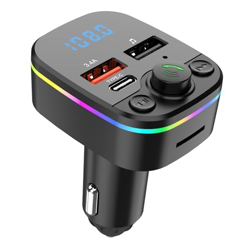 Auto Bluetooth FM Transmitter PD Typ-C Dual USB 3.4A MP3 Umgebungslicht Freisprecheinrichtung Schnelle Bunte Modulator Player Ladegerät Musikplayer Zigarettenanzünder mit Freisprechfunktion Auto Bluetooth FM Transmitter PD Typ-C Dual USB 3.4A MP3 Umgebungslicht Freisprecheinrichtung Schnelle Bunte Modulator Player Ladegerät Musikplayer Zigarettenanzünder mit Freisprechfunktion von DUOBAGMA