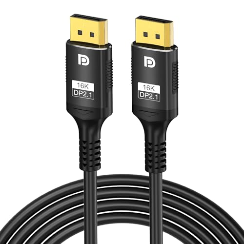 DUOBAGMA 16K DP 2.1 8K@120Hz, 4K@240Hz 80Gbps HDR Video Audio Displayport Kabel Display Port für Laptop TV Xbox Projektor Gaming Monitor (16K DP 2.1-2M) von DUOBAGMA