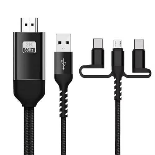 DUOBAGMA 3 IN 1 USB C auf HDMI-kompatibles Kabel 2K 60Hz Micro USB Typ-C auf HDM IAdapter Konverter USB 5V Netzteil DUOBAGMA 3 IN 1 USB C auf HDMI-kompatibles Kabel 2K 60Hz Micro USB Typ-C auf HDM IAdapter Konverter USB 5V Netzteil von DUOBAGMA