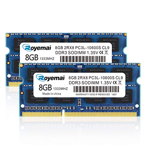 16GB Kit (2X8GB) RAM DDR3 1333MHz 10600 Sodimm Arbeitsspeicher 2Rx8 1,35V CL9 Non-ECC Notebook Module für MacBook iMac von DUOMEIQI