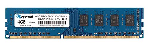4GB DDR3 10600 RAM, 1333 PC3-10600U 2Rx8 240-Pin DIMM CL9 1,5V Desktop Arbeitsspeicher Memory Module Upgrade von D DUOMEIQI