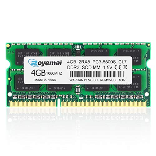 4GB RAM DDR3 1066 PC3-8500 204pin DDR3 PC3-8500S 1.5V CL7 Speicher für Laptop von DUOMEIQI