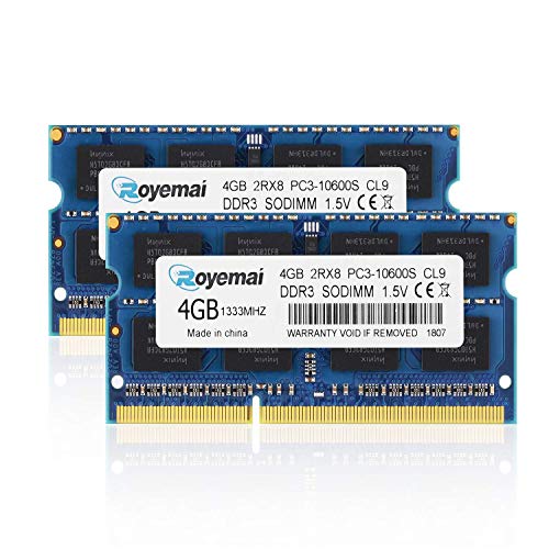 8GB(2x4GB) DDR3 1333Mhz PC3-10600 Sodimm 2Rx8 1,5V CL9 Non-ECC Notebook Arbeitsspeicher Module Upgrade für MacBook iMac von DUOMEIQI