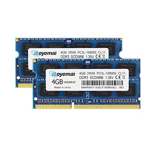 DDR3 1600MHz PC3L 12800S RAM 8GB Kit (2 x 4GB) 2RX8 1.35V CL11 204-pin SODIMM Arbeitsspeicher für Laptop von DUOMEIQI