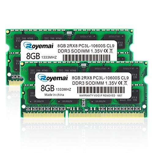 PC3-10600s DDR3 1333 RAM 16GB Kit (2 x 8GB) DDR3L 2Rx8 1,35V CL9 Sodimm Arbeitsspeicher für Notizbuch Laptop von DUOMEIQI