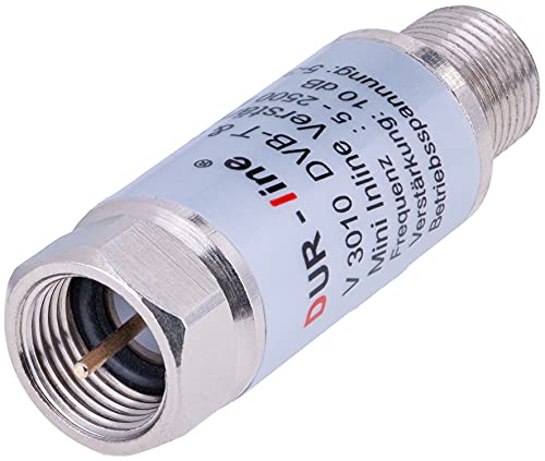 DUR-line® V3010 - Mini Inline Verstärker, Verstärkung 10 dB, für Sat und DVB-T2, 5-2400 MHz von DUR-line