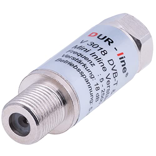 DUR-line® V3018 - Mini Inline Verstärker, Verstärkung 18 dB, für Sat und DVB-T2, 5-2500 MHz von DUR-line