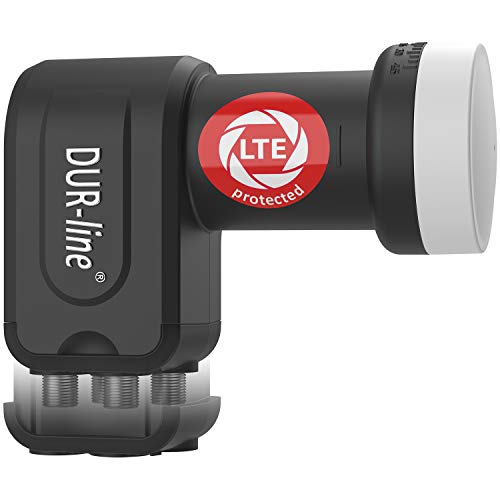 DUR-line +Ultra Quattro LNB - nur für Multischalter schwarz - mit LTE-Filter [ Test SEHR GUT *] digital mit Wetterschutz, Full HD, 4K,Premium-Qualität von DUR-line