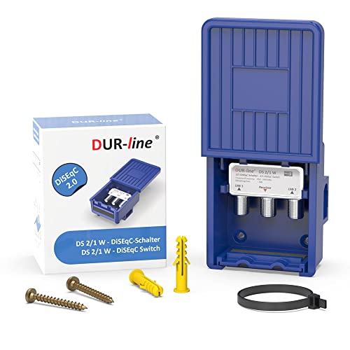 DUR-line 2/1 DiseqC Schalter - im Wetterschutzgehäuse für den Empfang von 2 Satelliten für 1 Teilnehmer - LNB Signal Umschalter/Switch für SAT Receiver - für Multifeed-Anlagen ohne Multischalter DUR-line 2/1 DiseqC Schalter - im Wetterschutzgehäuse für den Empfang von 2 Satelliten für 1 Teilnehmer - LNB Signal Umschalter/Switch für SAT Receiver - für Multifeed-Anlagen ohne Multischalter von DUR-line