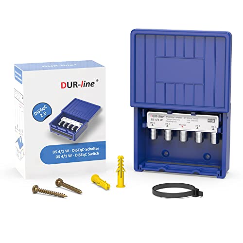 DUR-line 4/1 DiseqC Schalter - im Wetterschutzgehäuse für den Empfang von 4 Satelliten für 1 Teilnehmer - LNB Signal Umschalter/Switch für SAT Receiver - für Multifeed-Anlagen ohne Multischalter DUR-line 4/1 DiseqC Schalter - im Wetterschutzgehäuse für den Empfang von 4 Satelliten für 1 Teilnehmer - LNB Signal Umschalter/Switch für SAT Receiver - für Multifeed-Anlagen ohne Multischalter von DUR-line