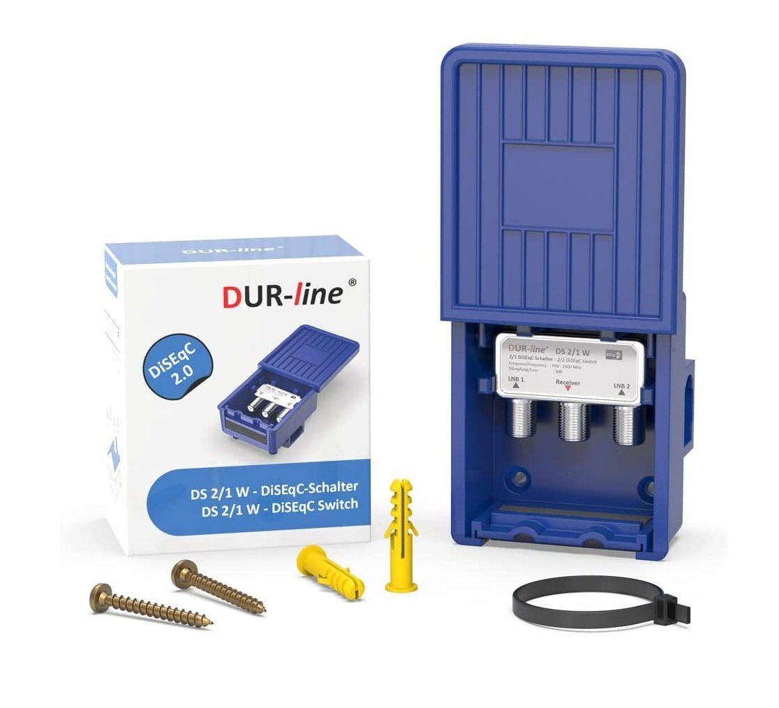 DUR-line DUR-line 2/1 DiseqC Schalter - im Wetterschutzgehäuse für den Empfang SAT-Kabel DUR-line DUR-line 2/1 DiseqC Schalter - im Wetterschutzgehäuse für den Empfang SAT-Kabel von DUR-line
