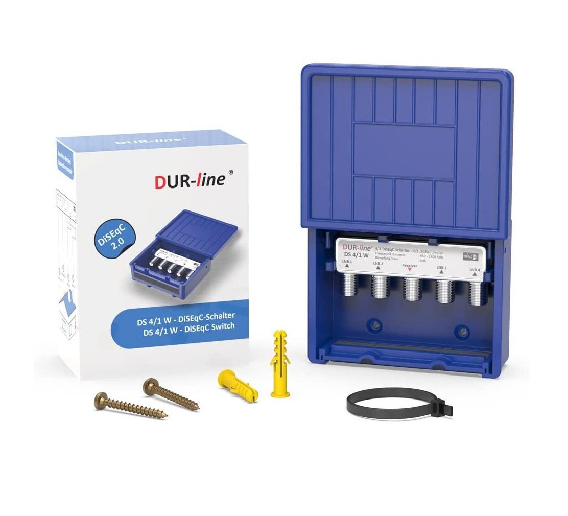 DUR-line DUR-line 4/1 DiseqC Schalter - im Wetterschutzgehäuse für den Empfang SAT-Kabel DUR-line DUR-line 4/1 DiseqC Schalter - im Wetterschutzgehäuse für den Empfang SAT-Kabel von DUR-line