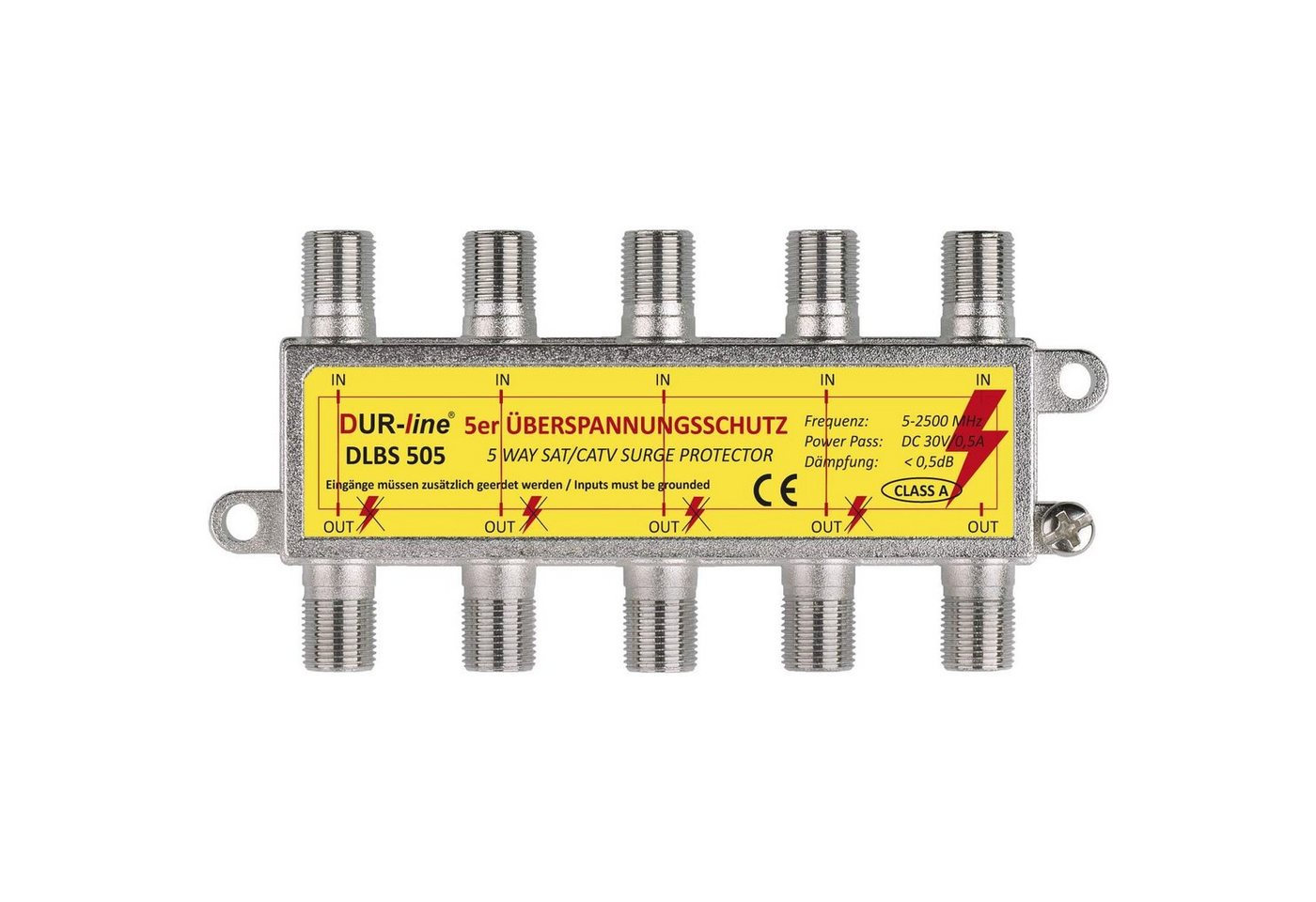 DUR-line DUR-line 5 Fach Sat-Überspannungsschutz - Blitzschutz -5 x Überspannun SAT-Kabel von DUR-line