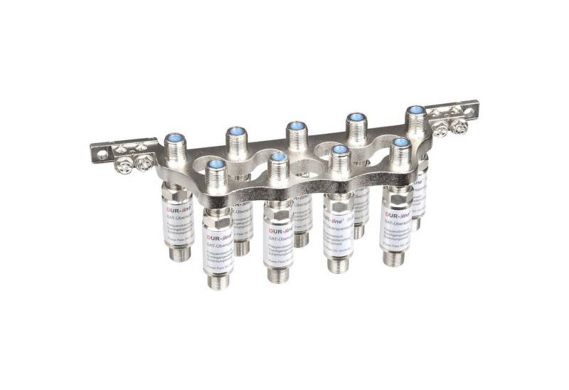 DUR-line DUR-line DEB9 Erdungsblock-Set - Erdungsblock 9fach + 9x Überspannungs SAT-Kabel von DUR-line