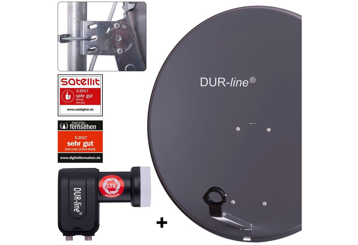 DUR-line DUR-line MDA 80 A + +Ultra Twin LNB - 2 TN LNB Set Sat-Spiegel von DUR-line