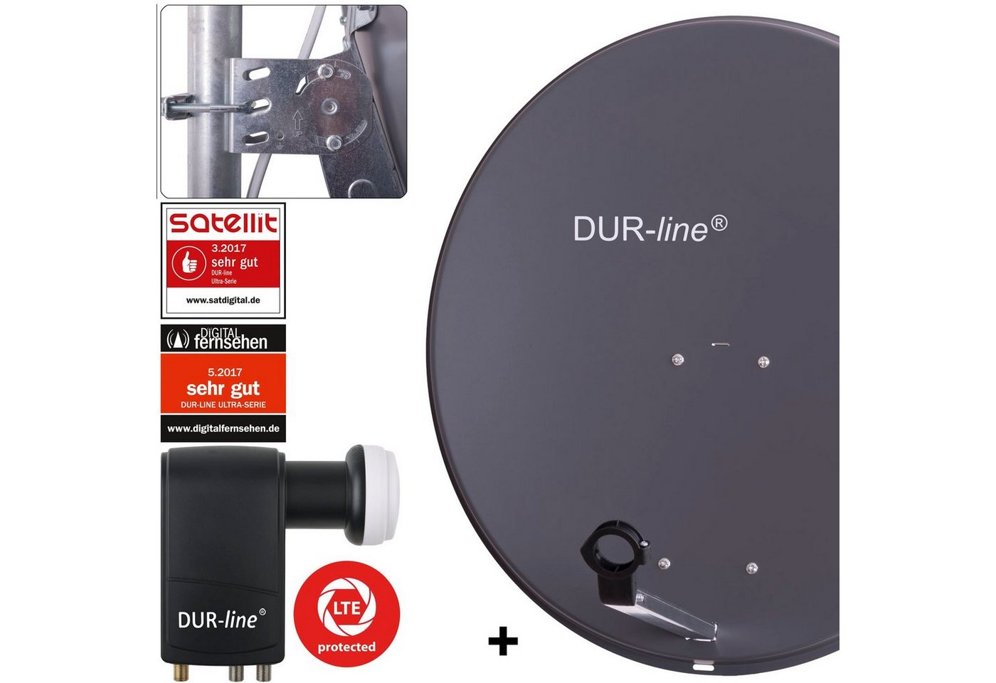 DUR-line DUR-line MDA 80 A + UK 104 LNB - Einkabel Set Sat-Spiegel DUR-line DUR-line MDA 80 A + UK 104 LNB - Einkabel Set Sat-Spiegel von DUR-line