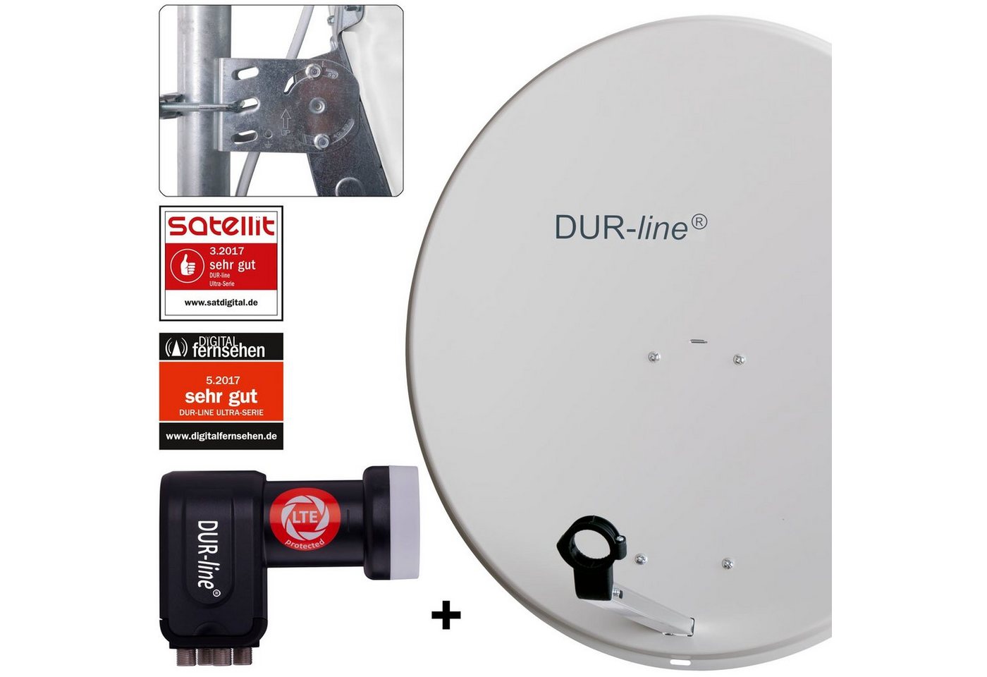 DUR-line DUR-line MDA 80 G + +Ultra Quattro LNB - LNB Set Sat-Spiegel von DUR-line