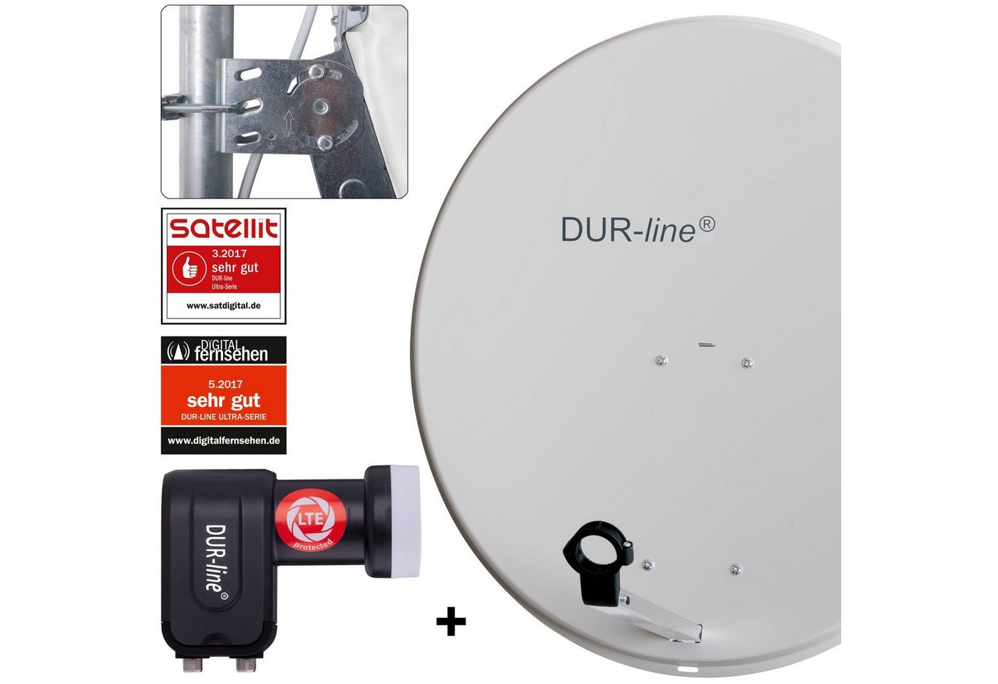 DUR-line DUR-line MDA 80 G + +Ultra Twin LNB - 2 TN LNB Set Sat-Spiegel von DUR-line