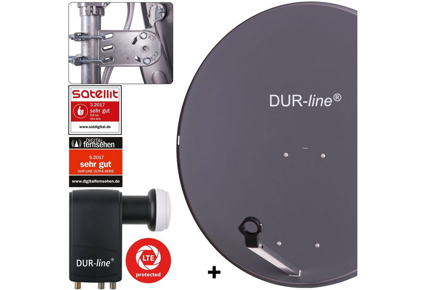 DUR-line DUR-line MDA 90 A + UK 104 LNB - Einkabel Set Sat-Spiegel DUR-line DUR-line MDA 90 A + UK 104 LNB - Einkabel Set Sat-Spiegel von DUR-line