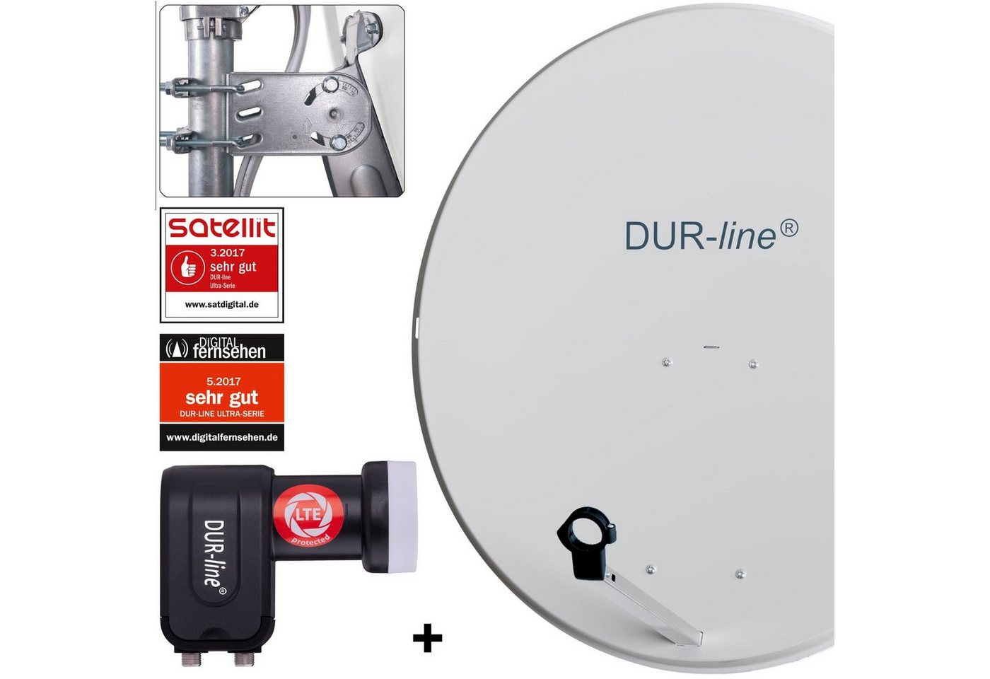 DUR-line DUR-line MDA 90 G + +Ultra Twin LNB - 2 TN LNB Set Sat-Spiegel von DUR-line