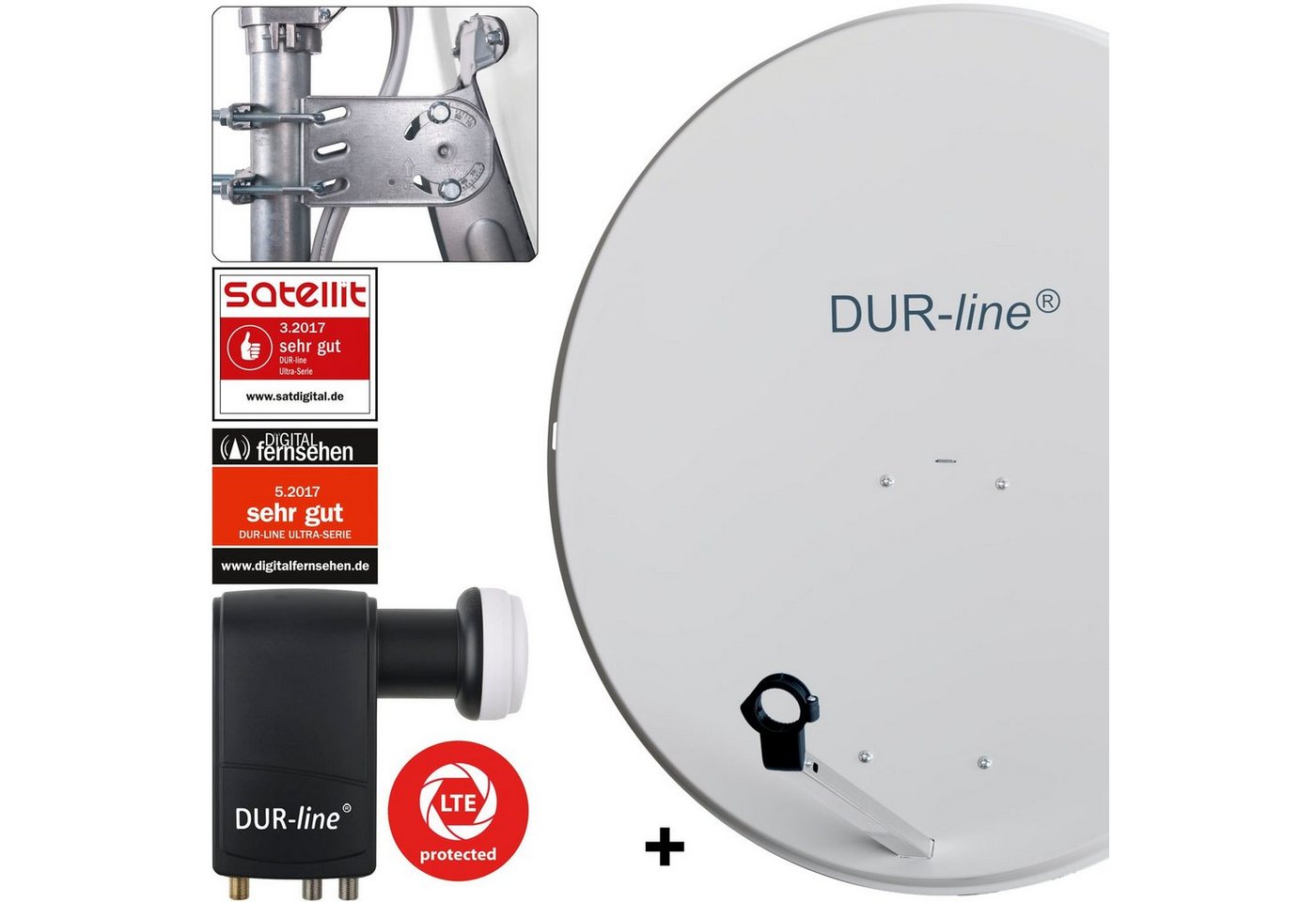 DUR-line DUR-line MDA 90 G + UK 104 LNB - Einkabel Set Sat-Spiegel DUR-line DUR-line MDA 90 G + UK 104 LNB - Einkabel Set Sat-Spiegel von DUR-line