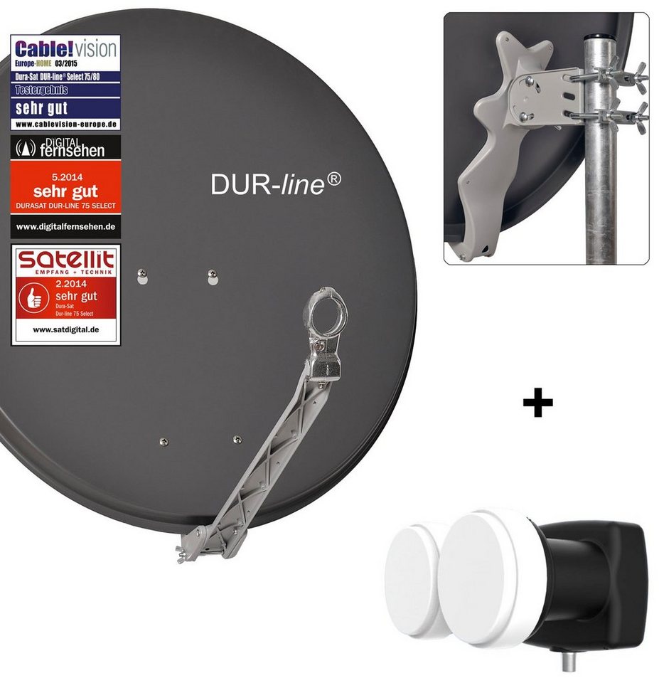 DUR-line DUR-line Select 75/80 A + 2S/1T - 1 Teilnehmer Set Sat-Spiegel DUR-line DUR-line Select 75/80 A + 2S/1T - 1 Teilnehmer Set Sat-Spiegel von DUR-line